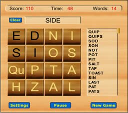 Screen shot of the Loggle word game.